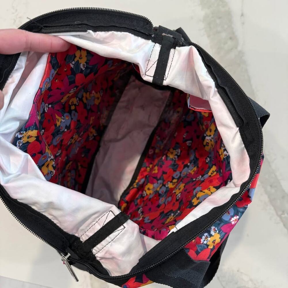 LeSportsac Womens Packable Nylon Slim ToteBag Adjustable Crossbody Bright Floral - Picture 3 of 10
